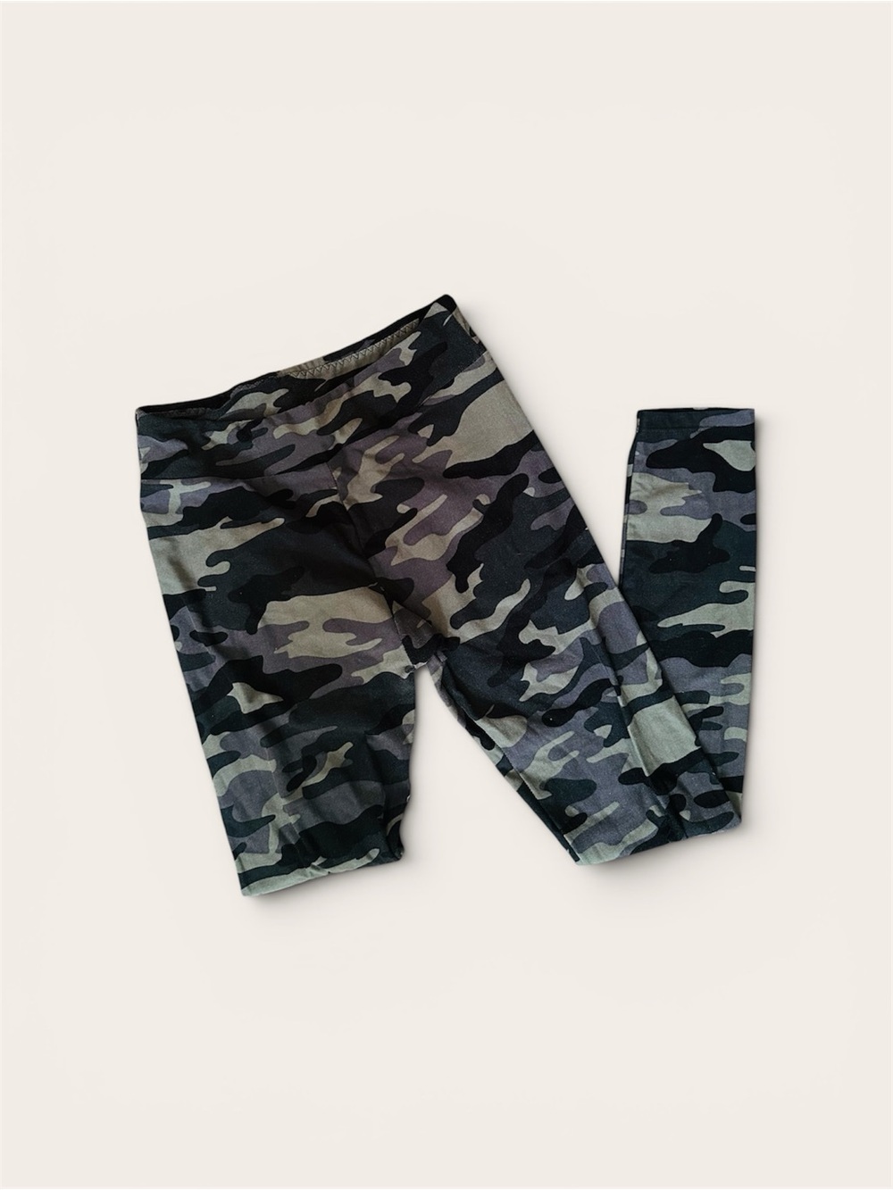 Women's Camo Print Leggings - Black/Gray